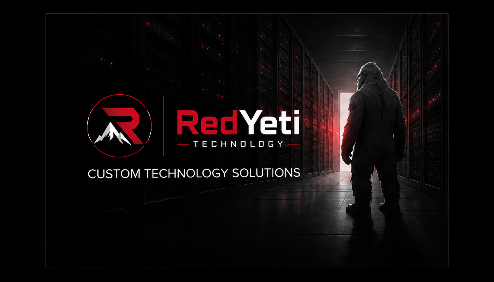 RedYeti mascot in a server room
